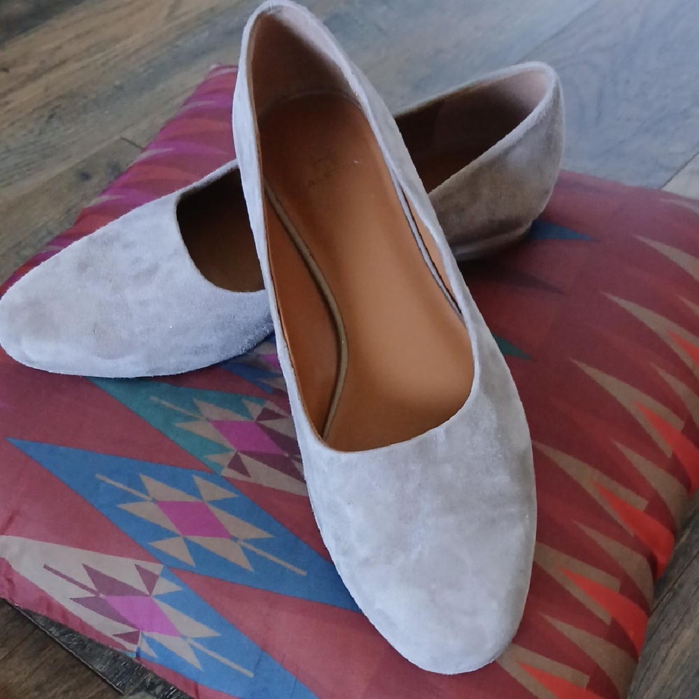 Halston Heritage Women's Warm Gray Suede Linda Flats